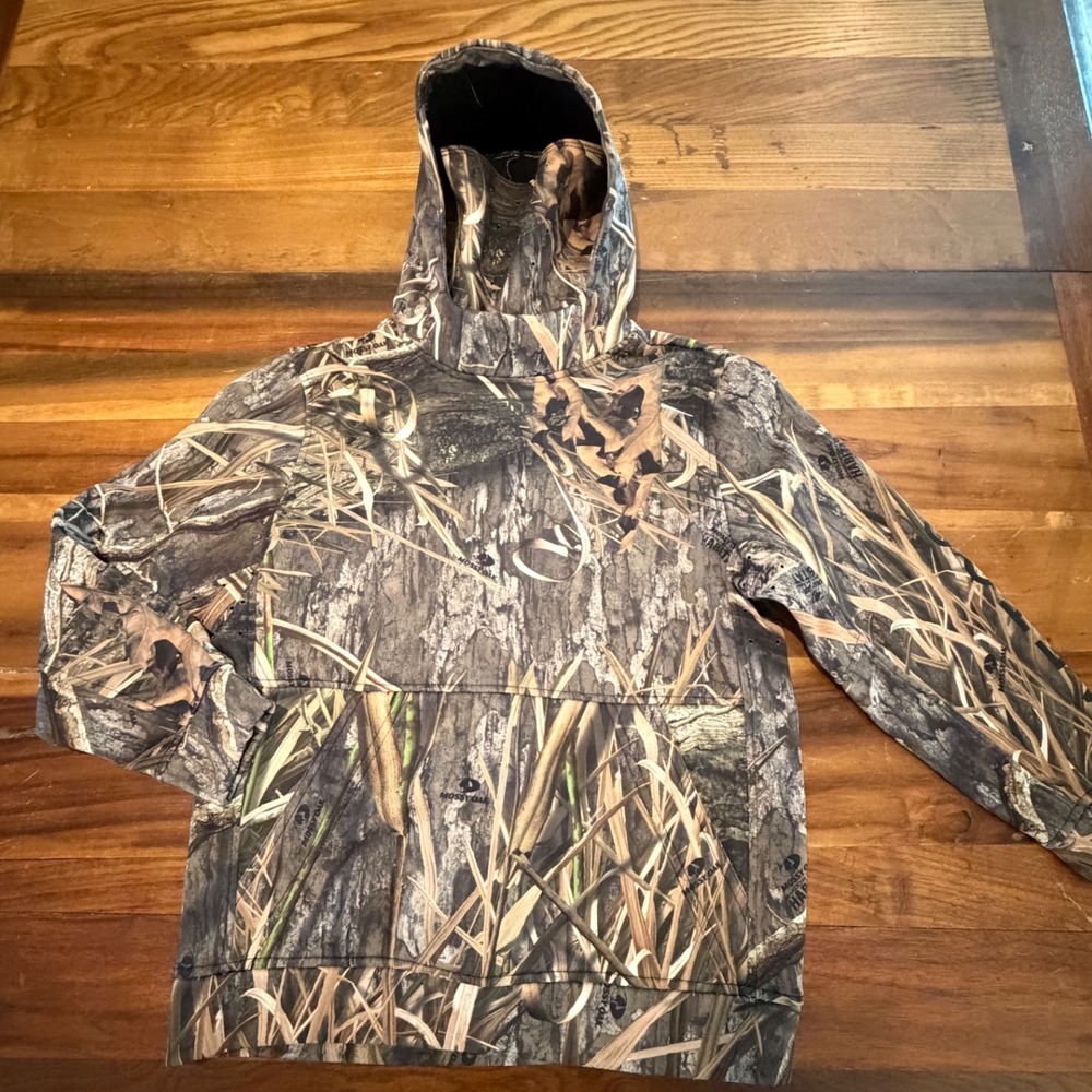 AFTCO Youth Mossy Oak Shadow Habitat Camo Fleece Hoodie Size L 14/16 Pullover
